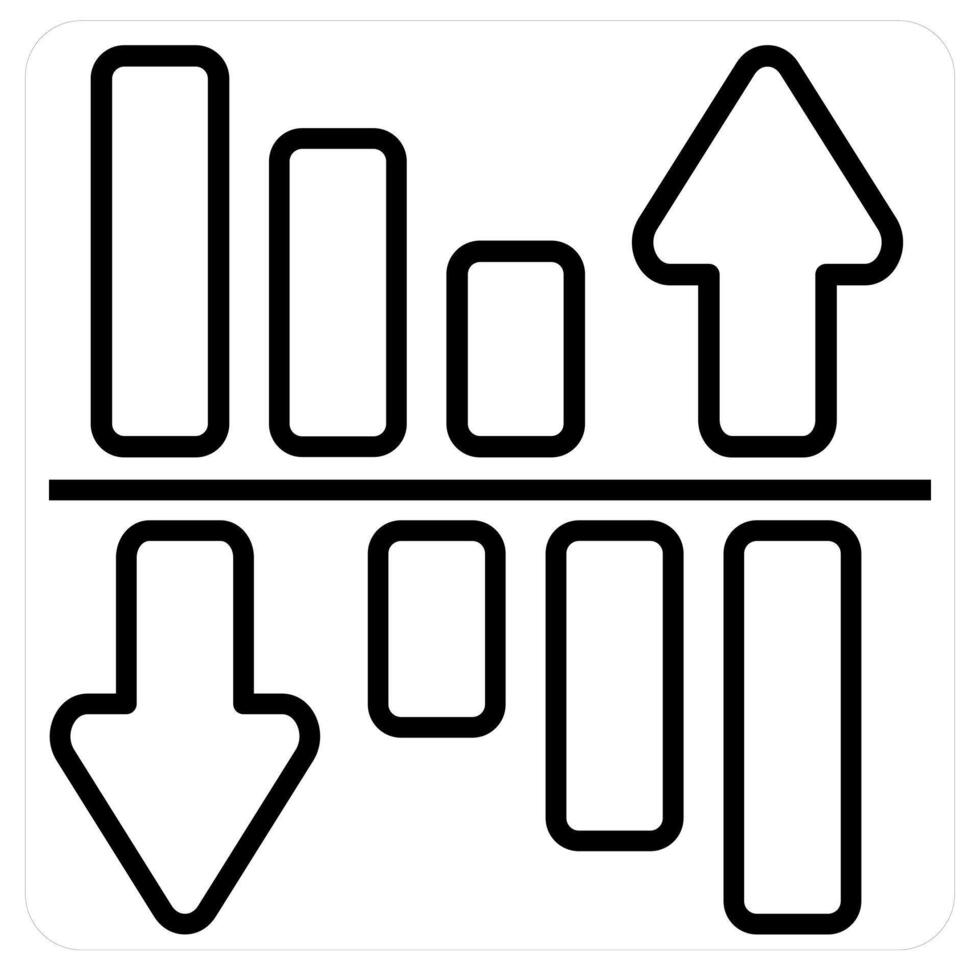 Expenses and Bar chart icon concept in black line color vector