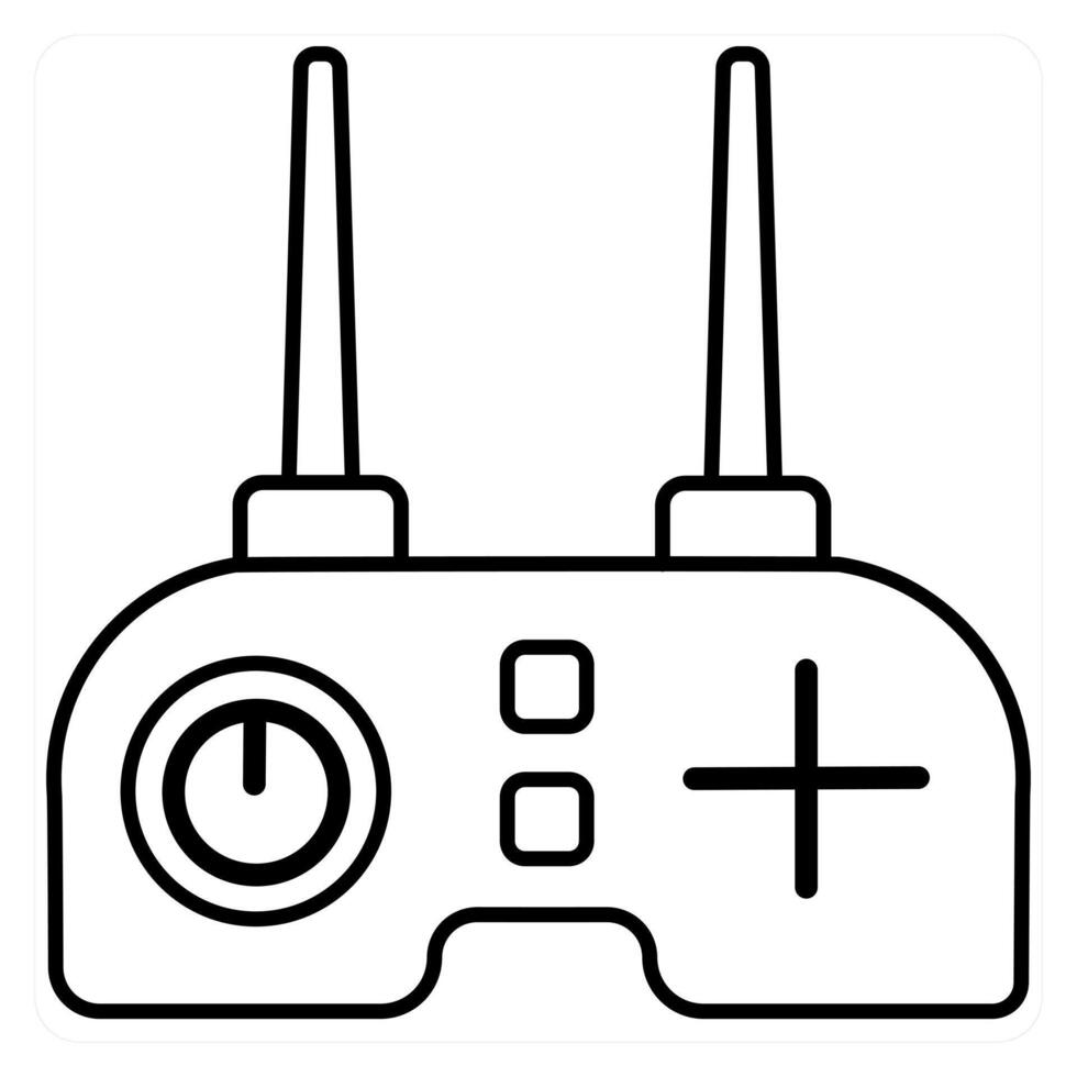 Drone controller concept in black line color vector