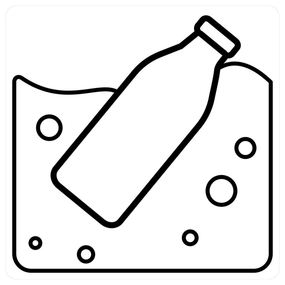 Recycle Bottle and ecology icon concept in black line color vector