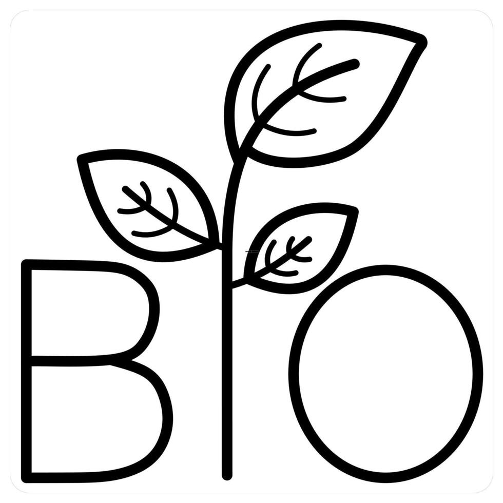 Bio and biology concept icon in black line color vector
