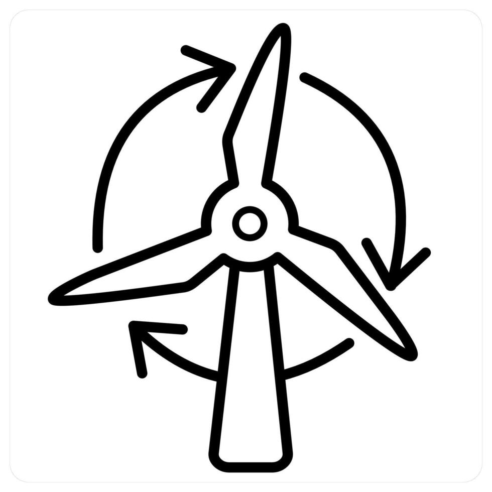 Wind Energy icon concept in black line color vector