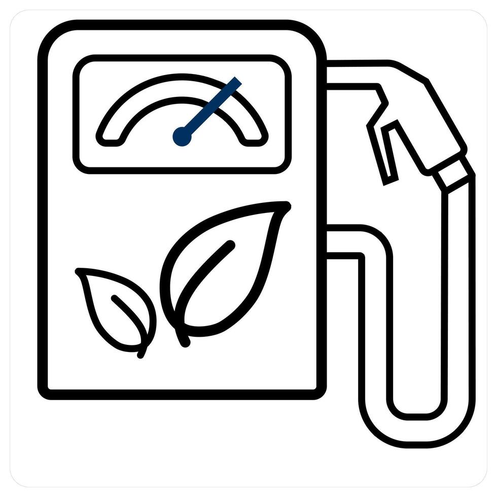 Green Fuel and ecology icon concept in black line color vector