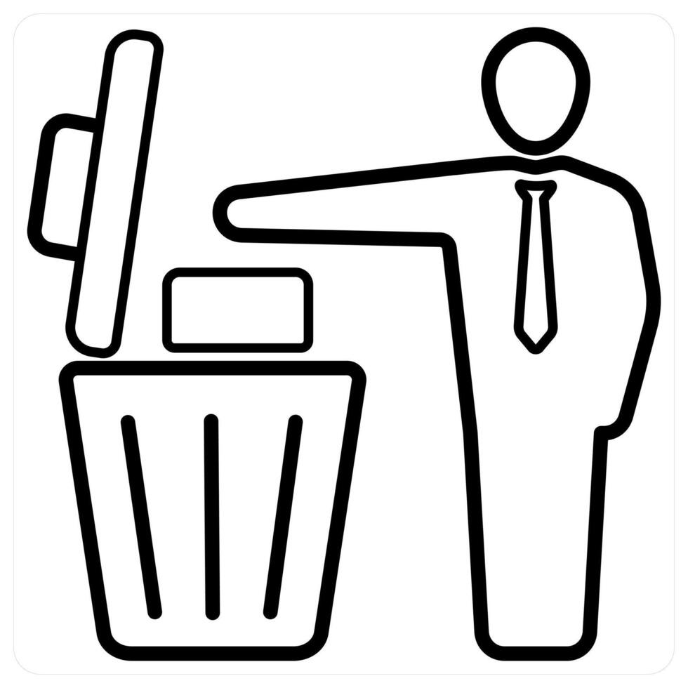 Use Bin and recycle icon concept in black line color vector