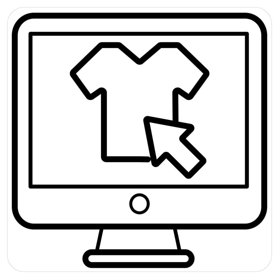 Cloth Shopping and shopping icon concept in black line color vector