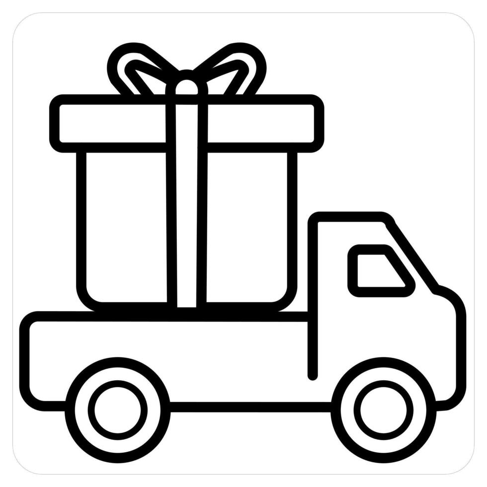 Truck Delivery icon concept in black line color vector