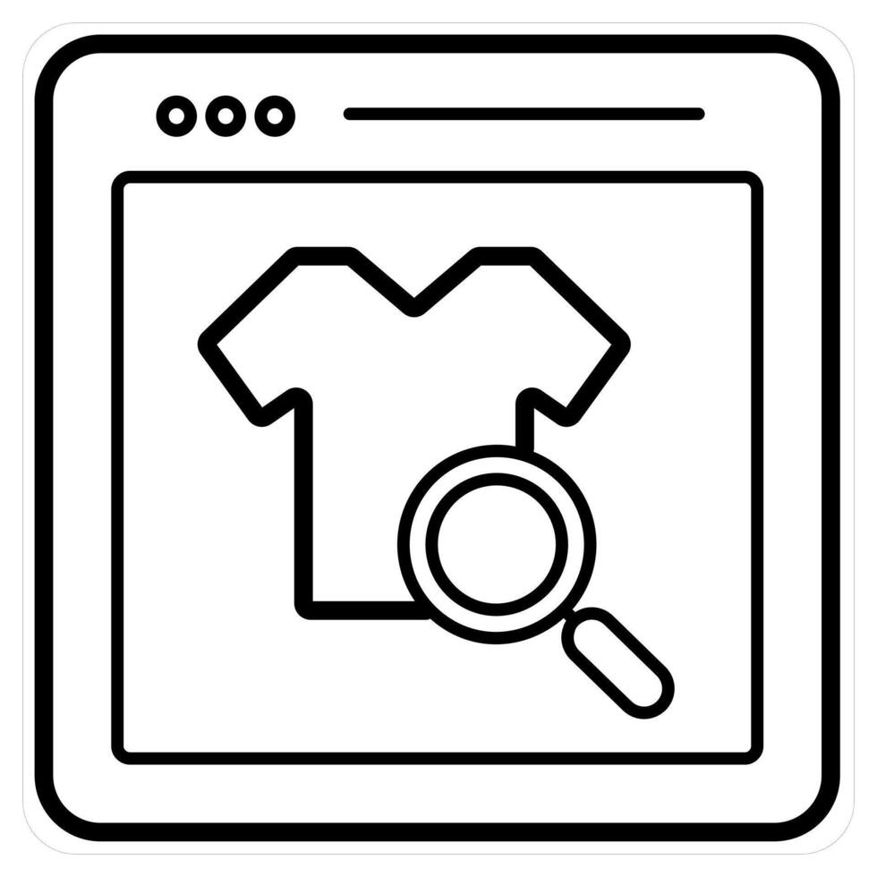 Product Search and search icon concept in black line color vector