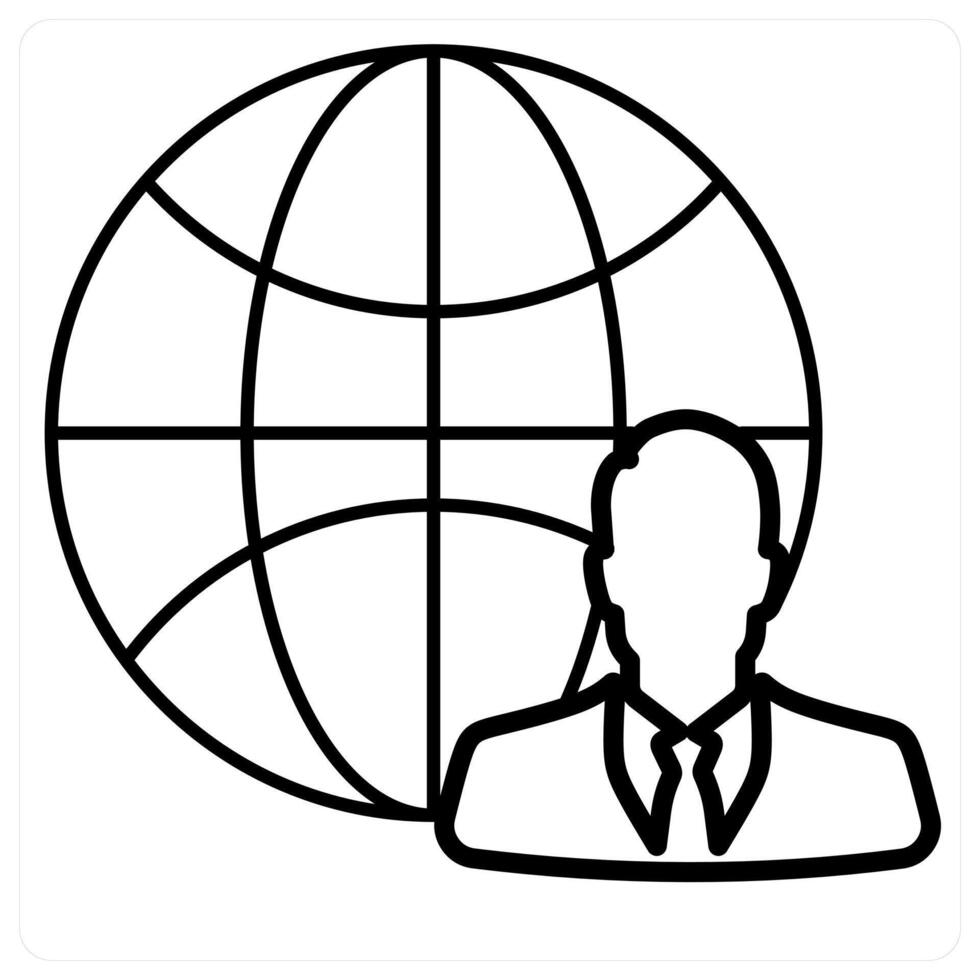 Global Business icon concept in black line color vector