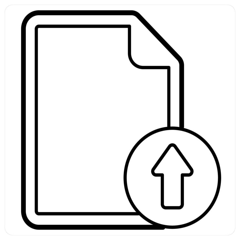 Upload File icon concept in black line color vector