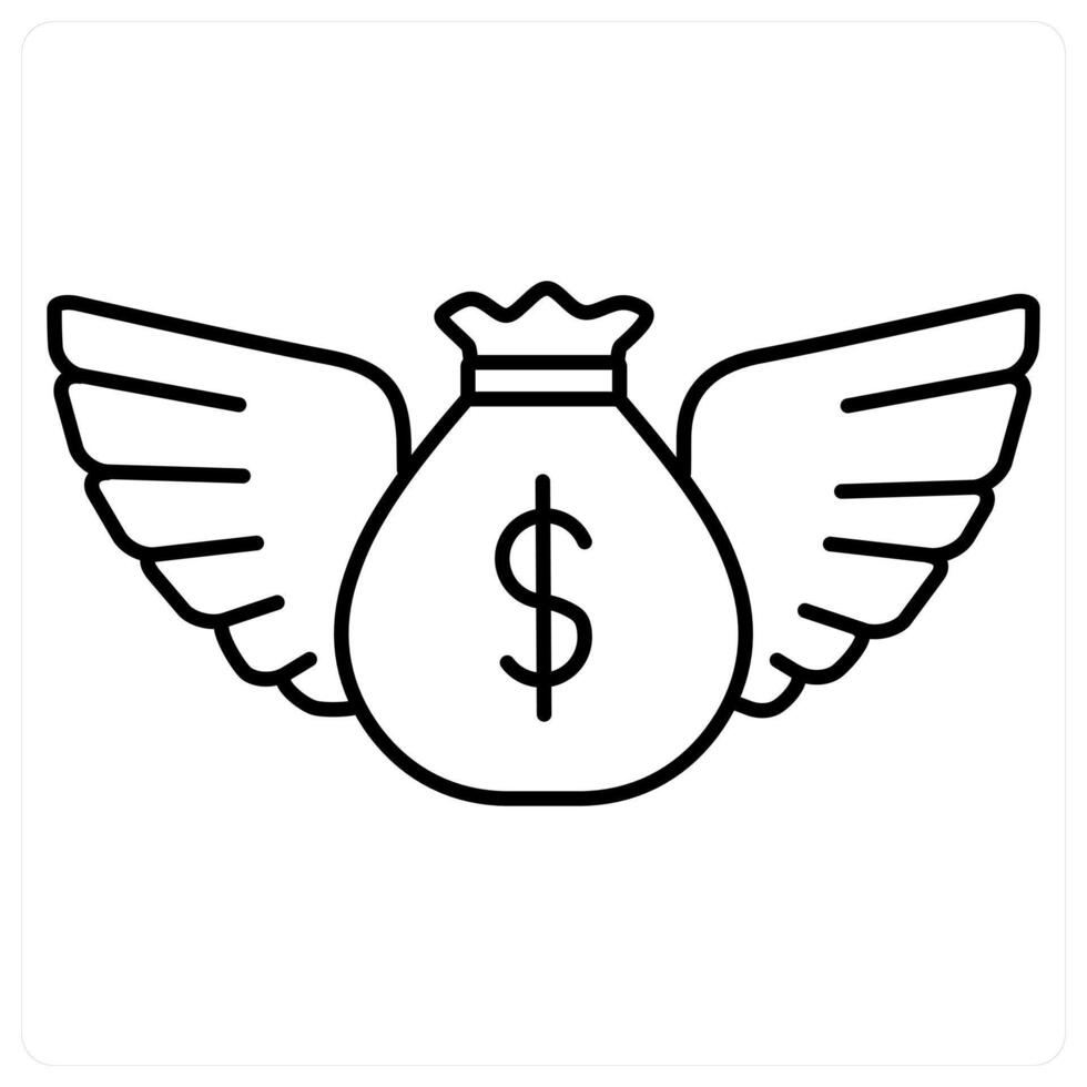 Loan icon concept in black line color vector