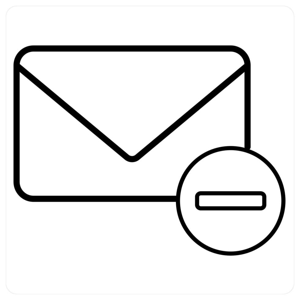 Remove Message icon concept in black line color vector