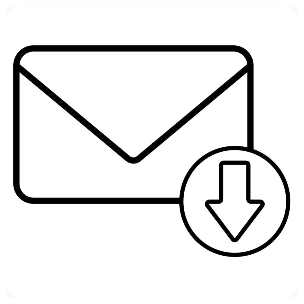 Download Mail icon concept in black line color vector