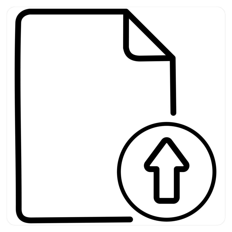 Upload icon conceptin black line color vector