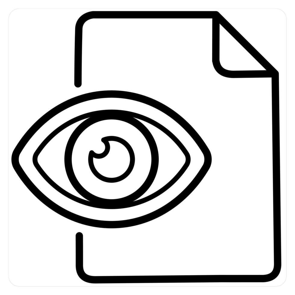 View Document icon conceptin black line color vector