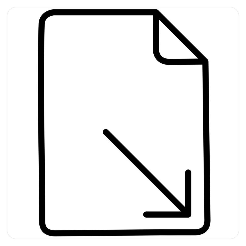 Download and arrow icon concept in black line color vector