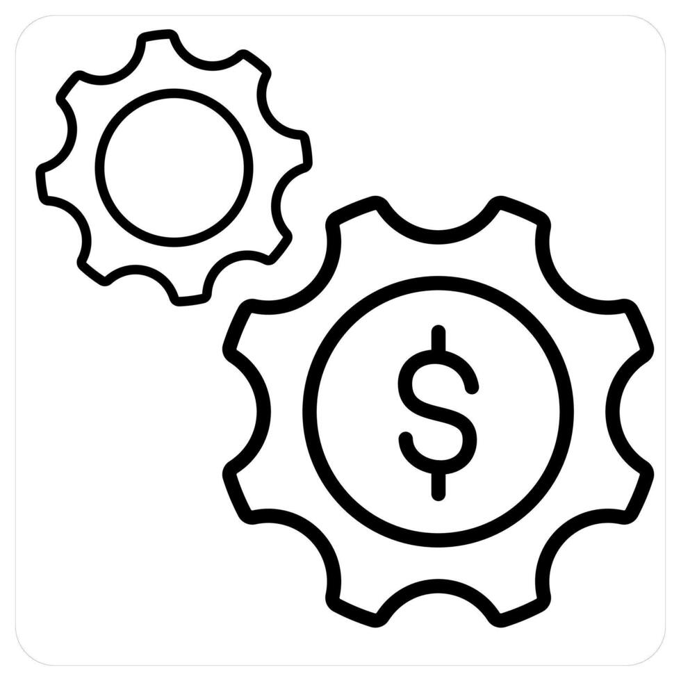 Investment Management and icon concept in black line color vector