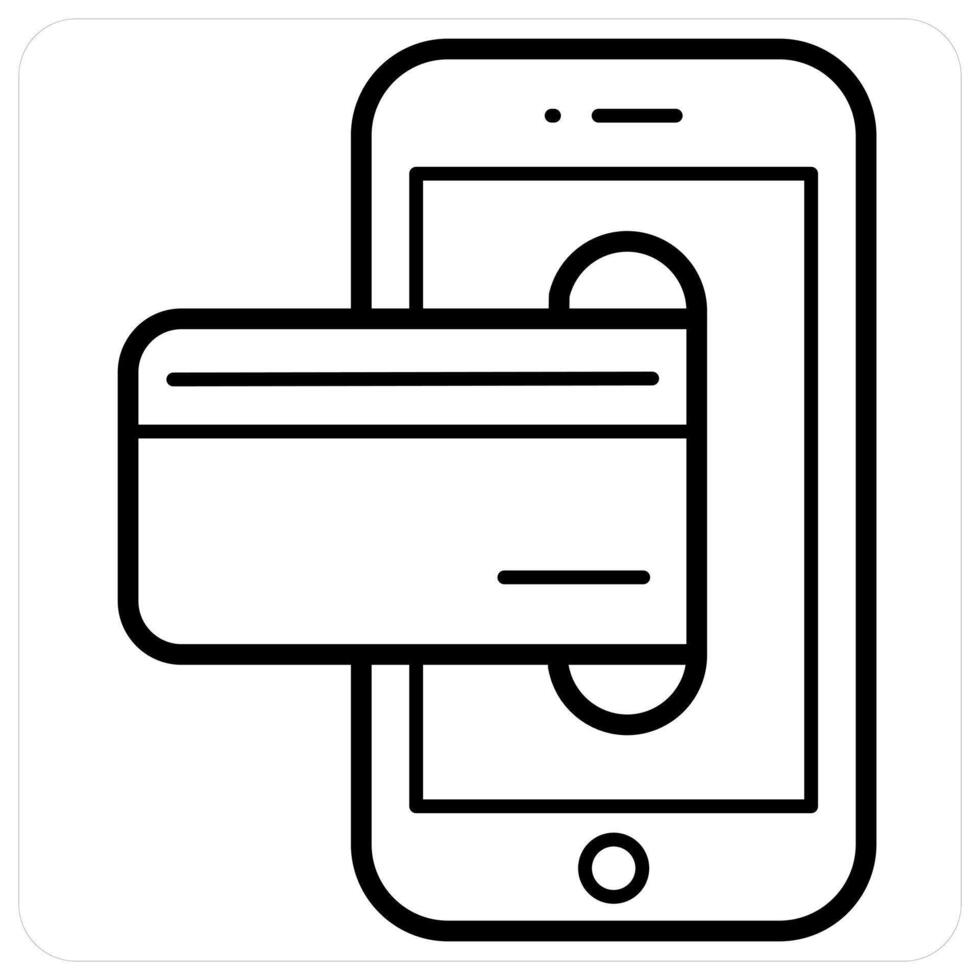Debit Card and payment icon concept in black line color vector