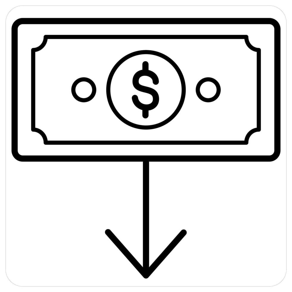 Receive Money and receive payment icon concept in black line color vector