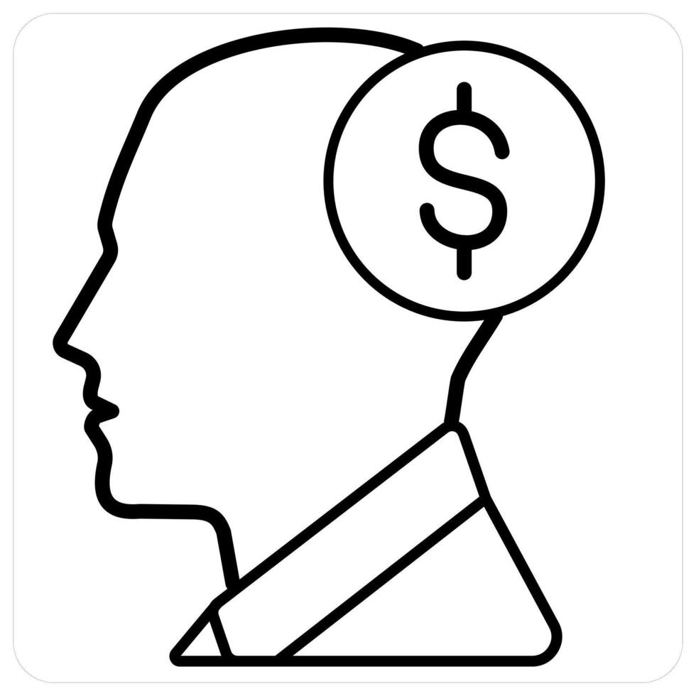 Investor market icon concept in black line color vector