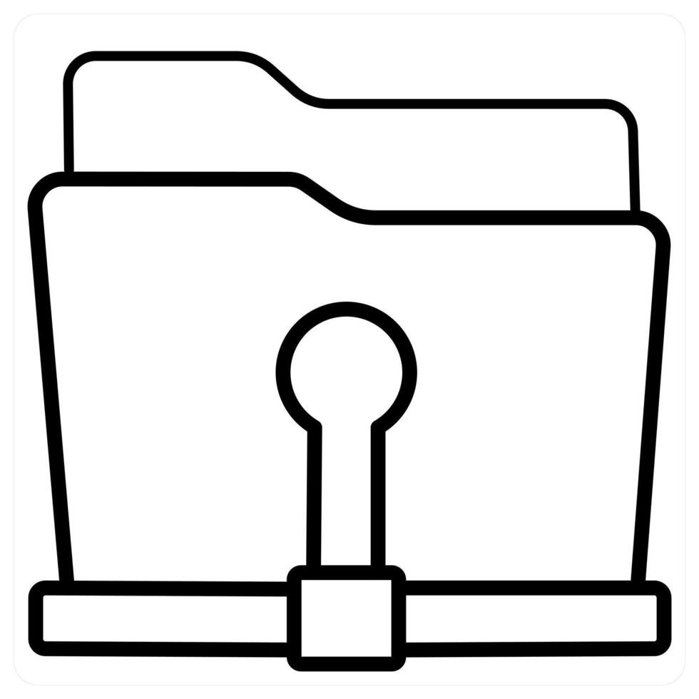 Personal Folder and Folder icon concept in black line color vector