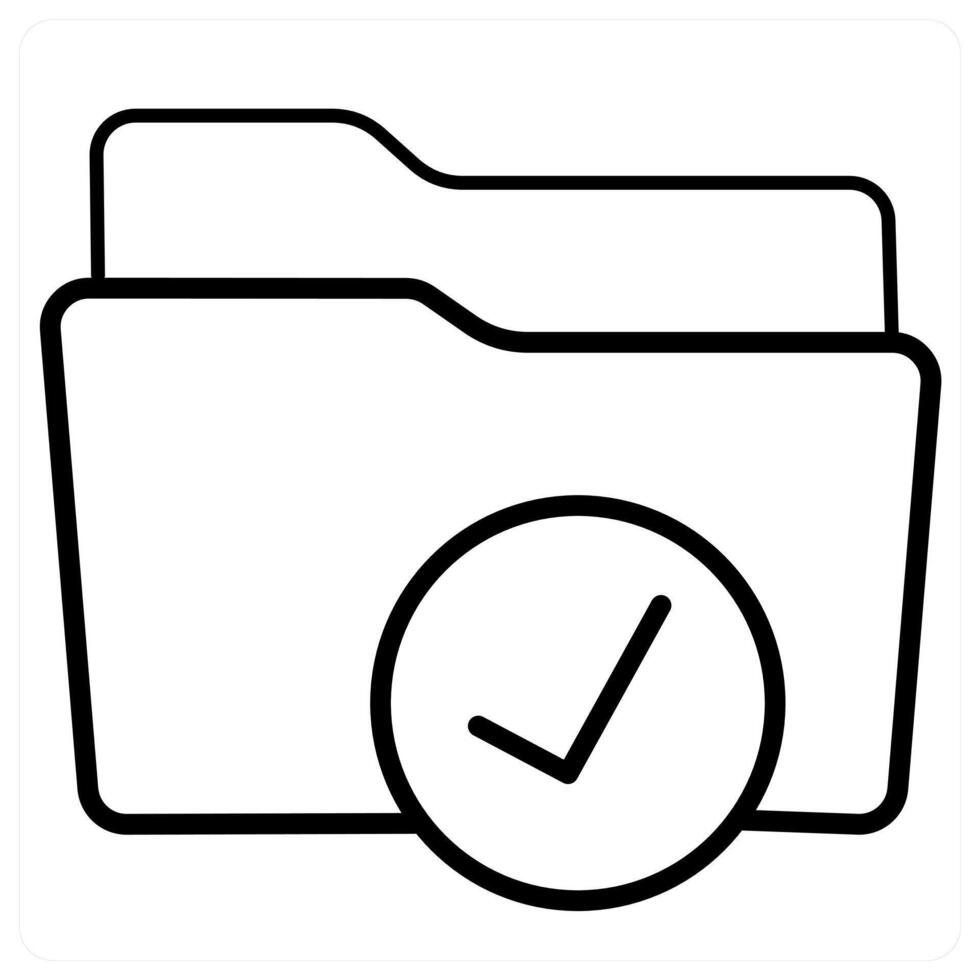 Access and Folder icon concept in black line color vector