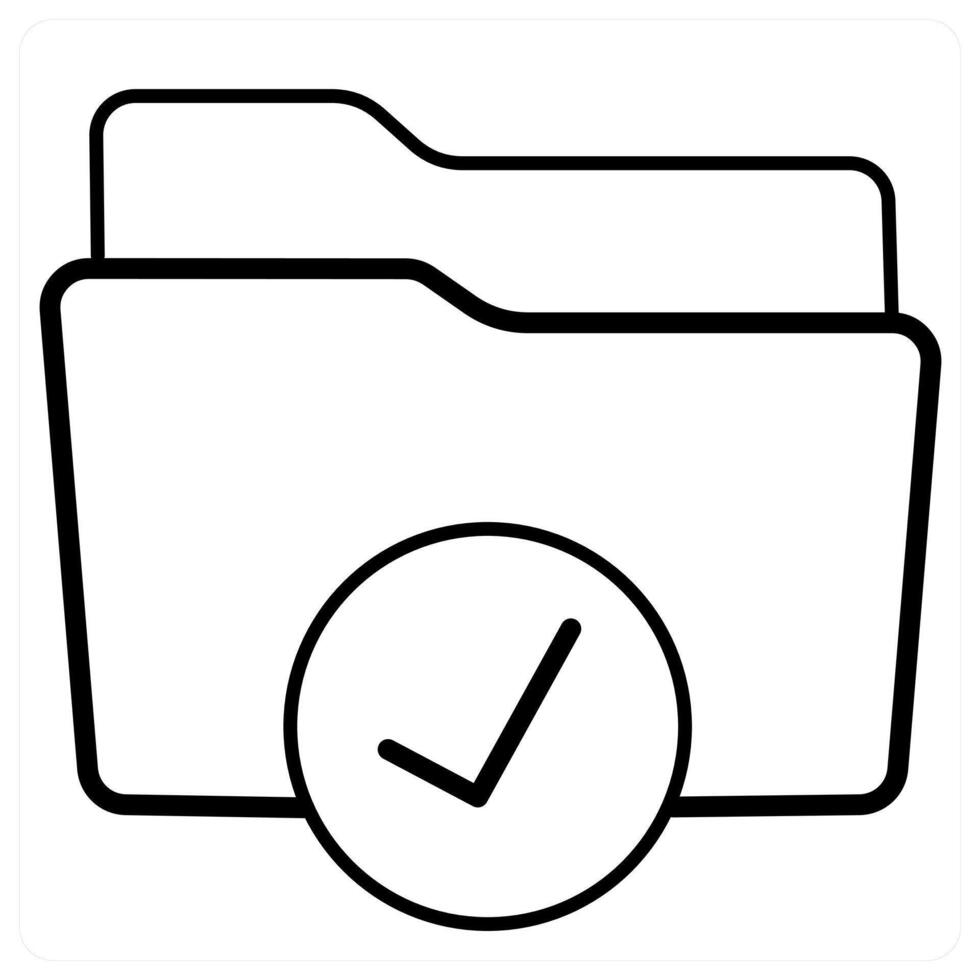Folder Access and Folder icon concept in black line color vector