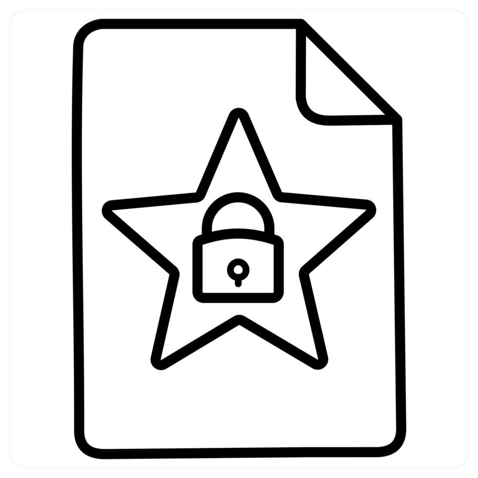 Data Protection Icon Concept in black line color vector