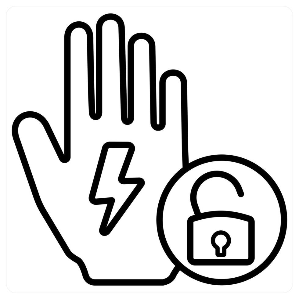 Security Shield And Protection Concept in black line color vector