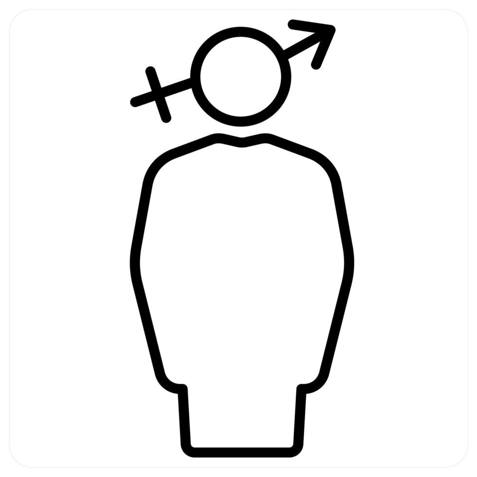 gender and pride icon concept in black line color vector