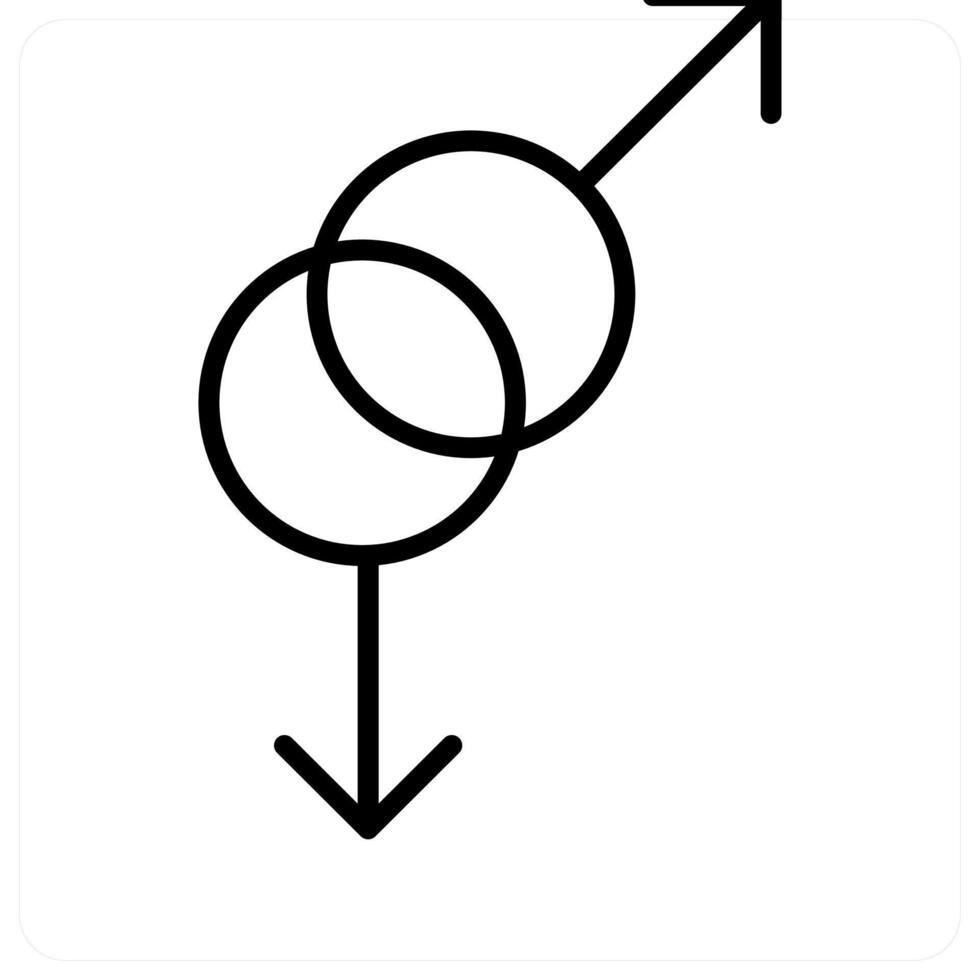 gender and pride concept icon in black line color vector