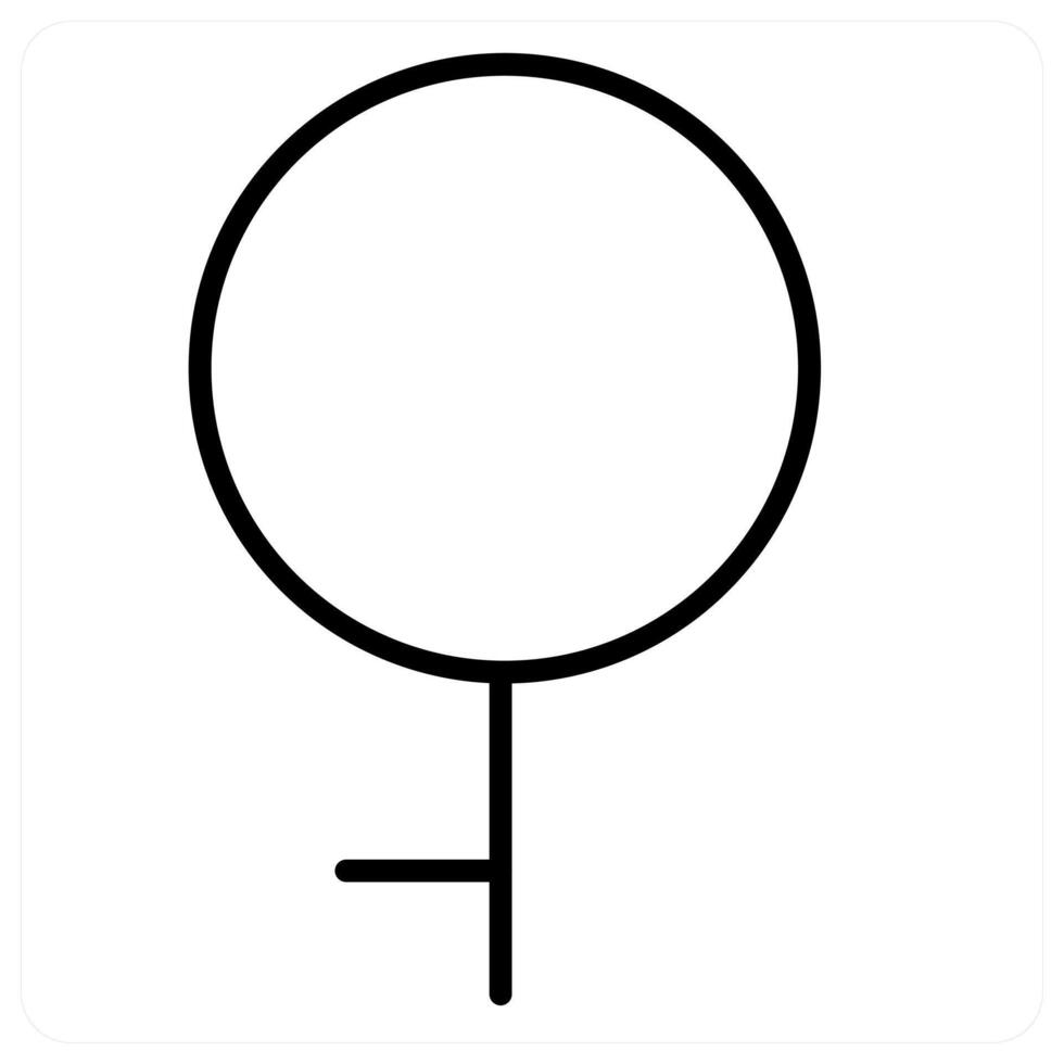 gender and female concept in black line color vector
