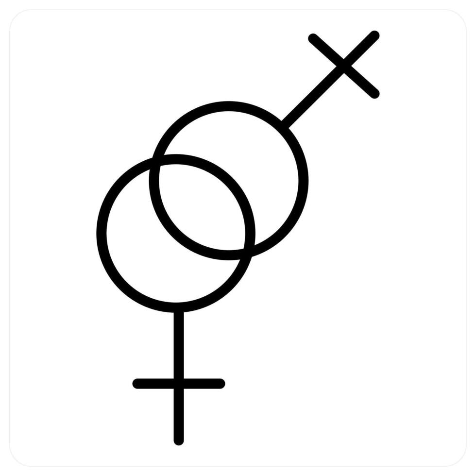 gender and flag in black line color vector
