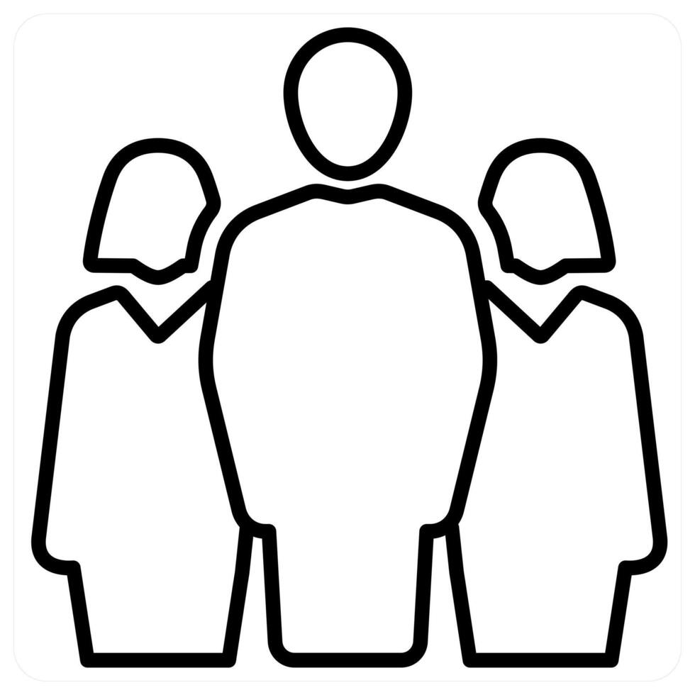 couple icon concept in black line color vector