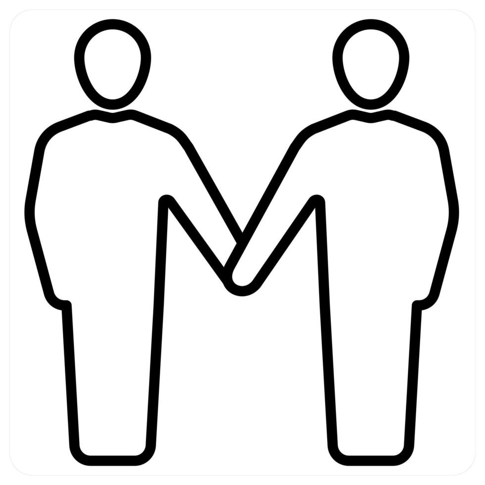 friends icon concept in black line color vector