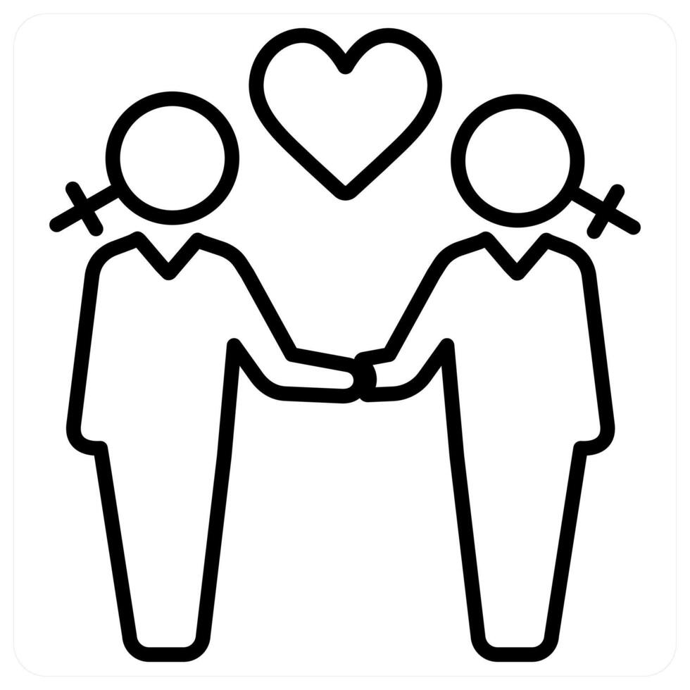 gender and bisexual icon concept in black line color vector