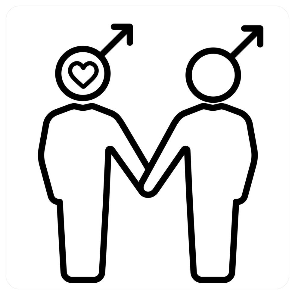 gender and bisexual icon in black line color vector