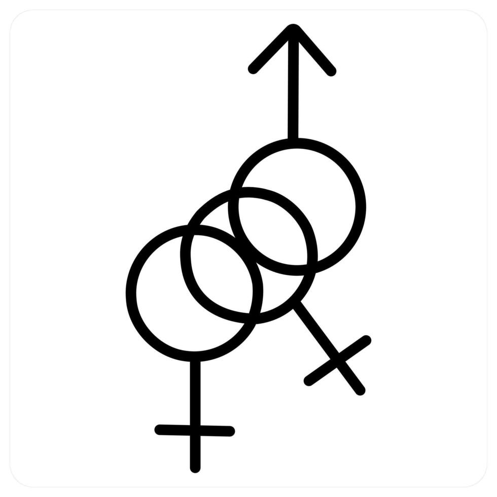 gender and male icon concept in black line color vector