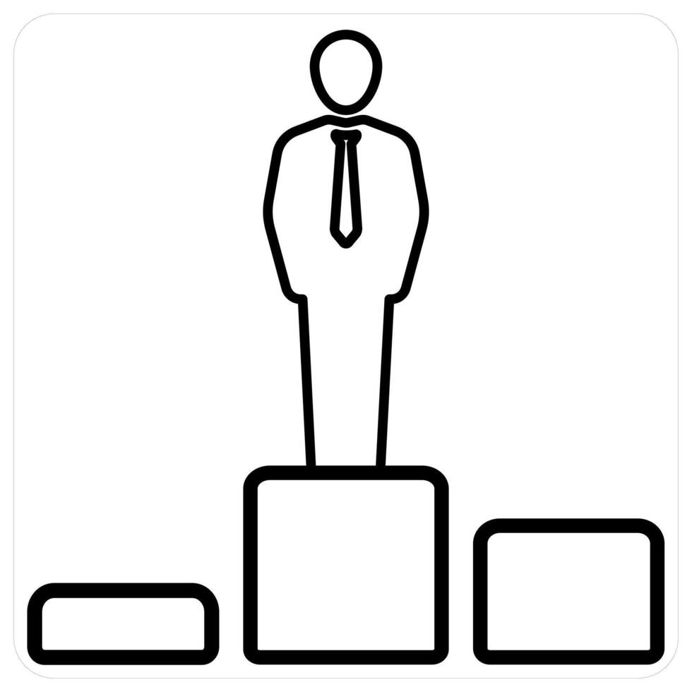 Employee Rank icon concept in black line color vector