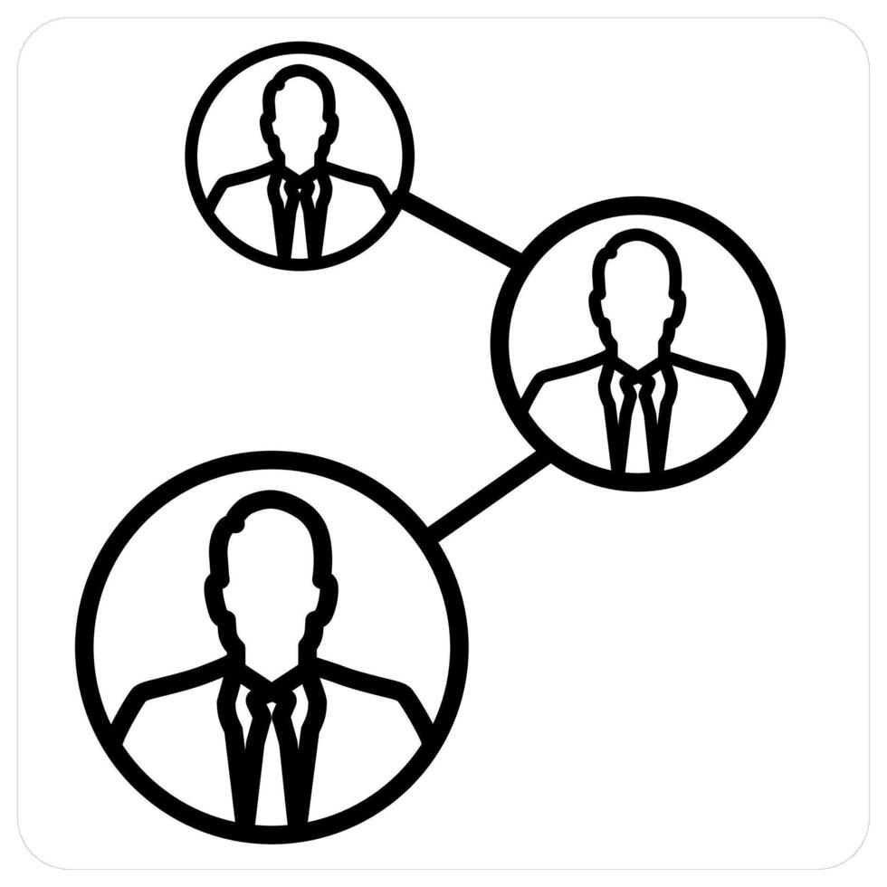 Team and business icon concept in black line color vector