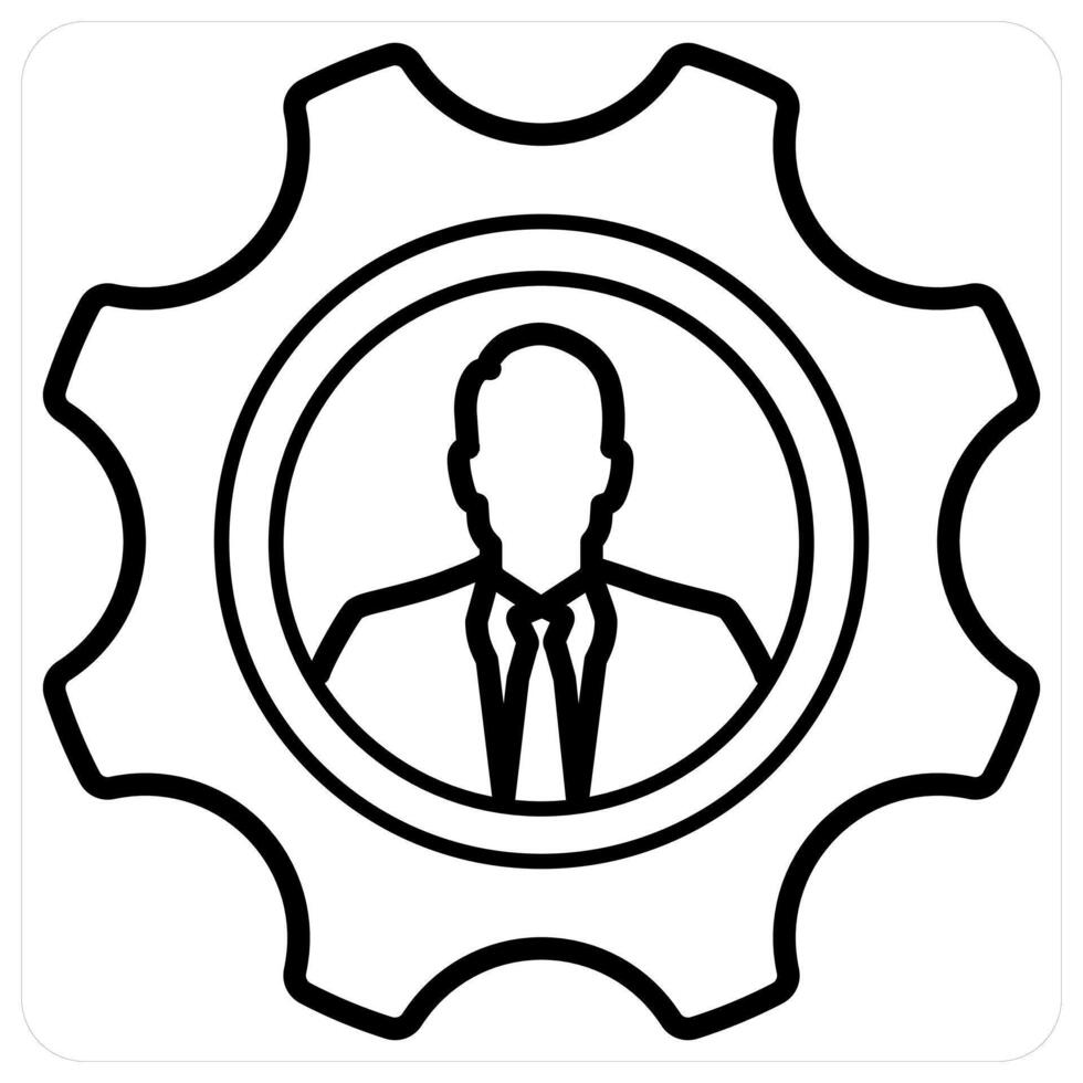 Specialist icon concept in black line color vector