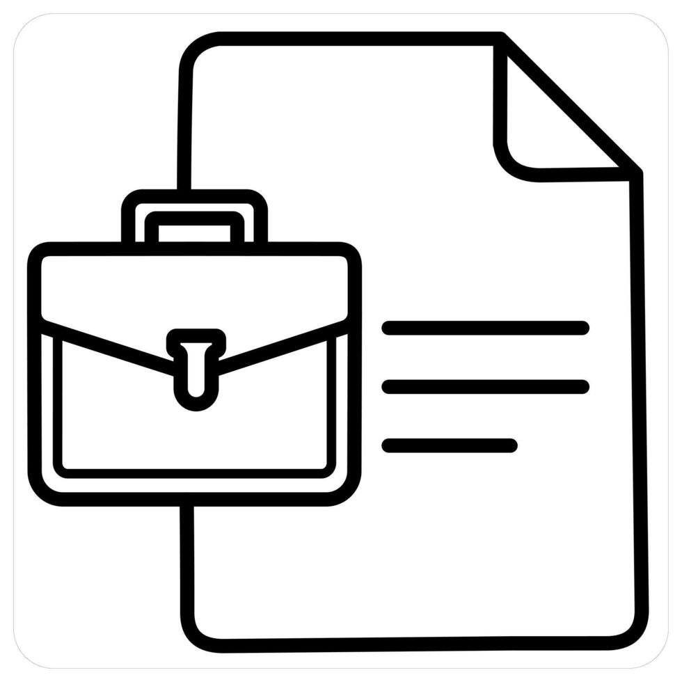 Business Document icon concept in black line color vector