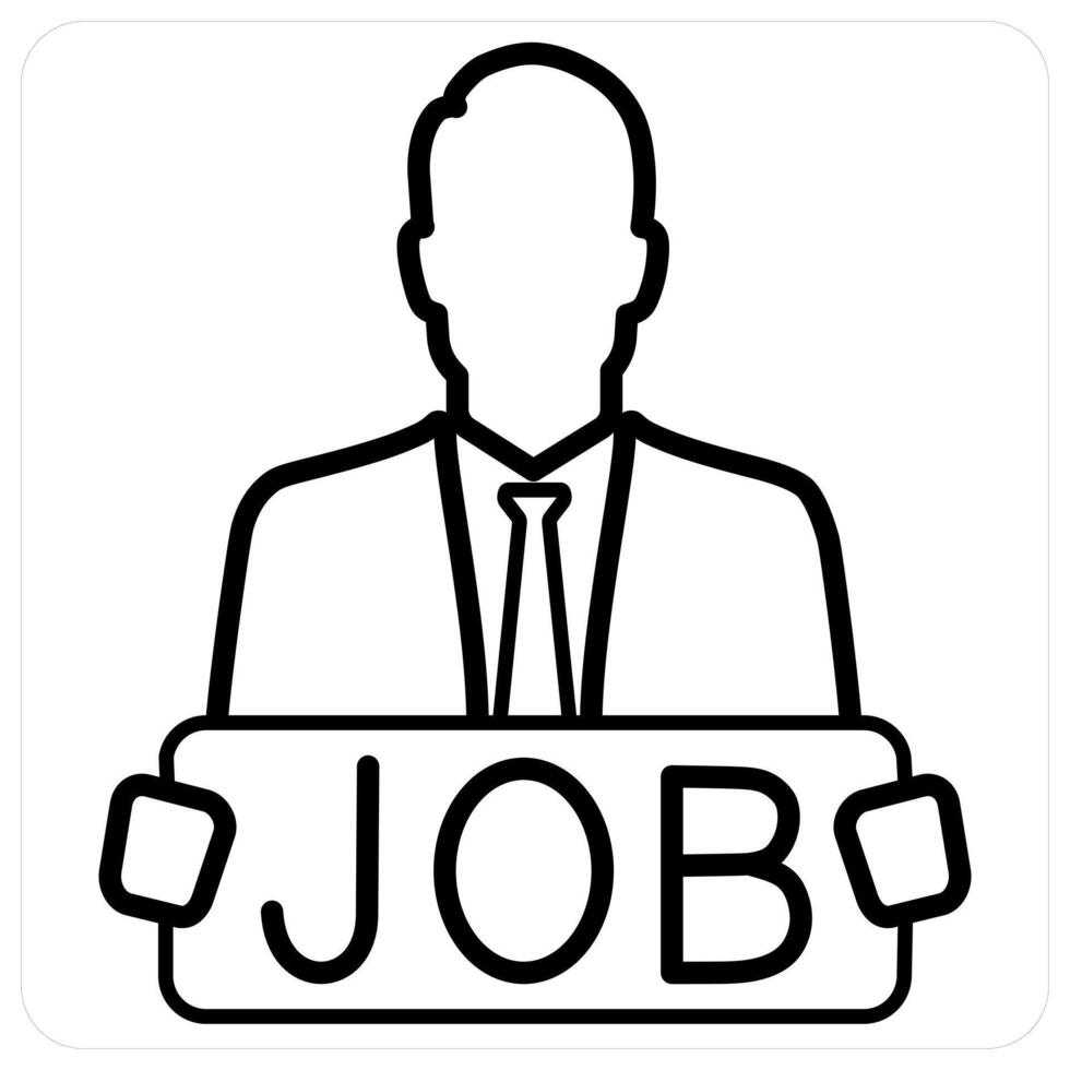 Job icon concept in black line color vector