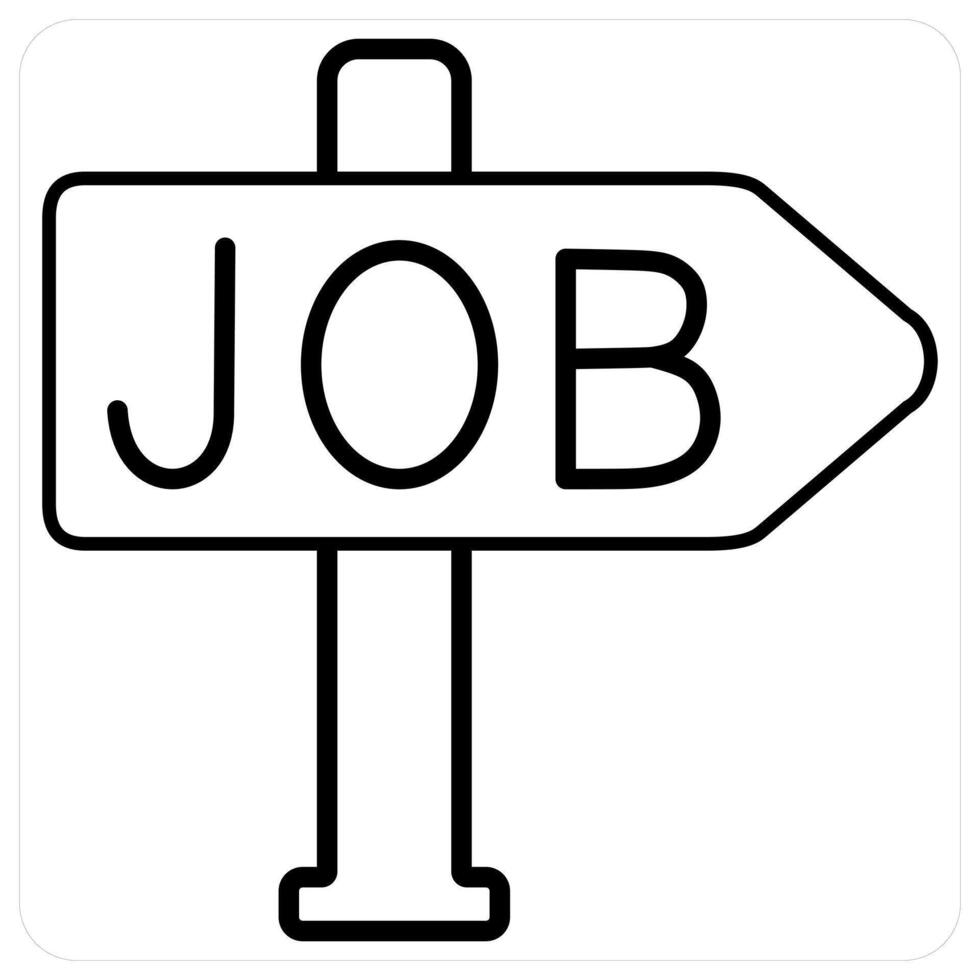 Job and business icon concept in black line color vector
