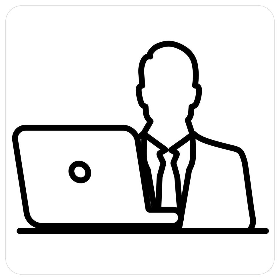 Reception icon concept in black line color vector