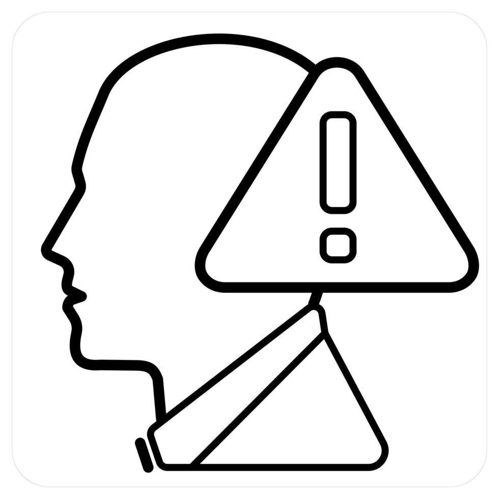 Danger icon concept in black line color vector