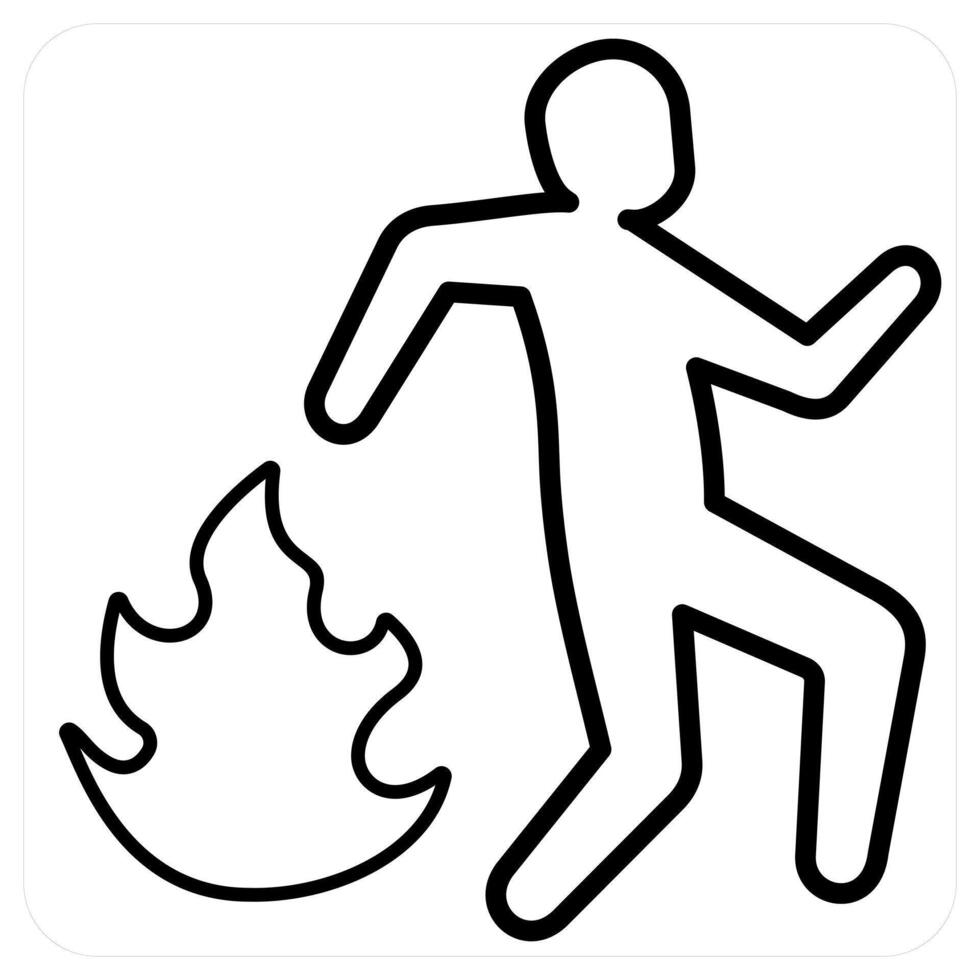Fire Insurance icon concept in black line color vector