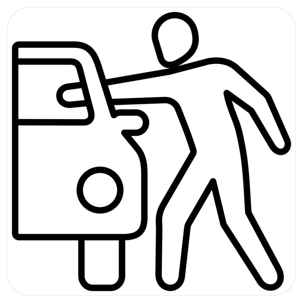 Theft insurance icon concept in black line color vector