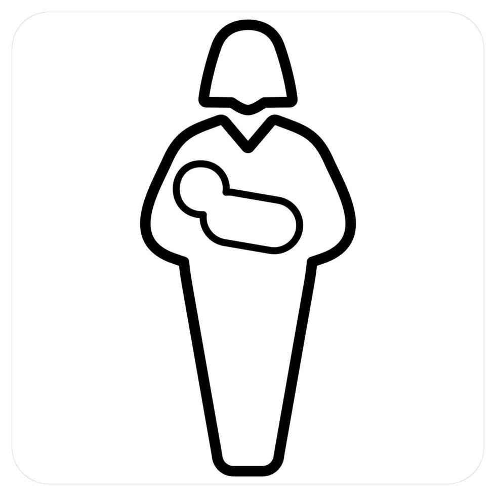 Pregnancy insurance icon concept in black line color vector