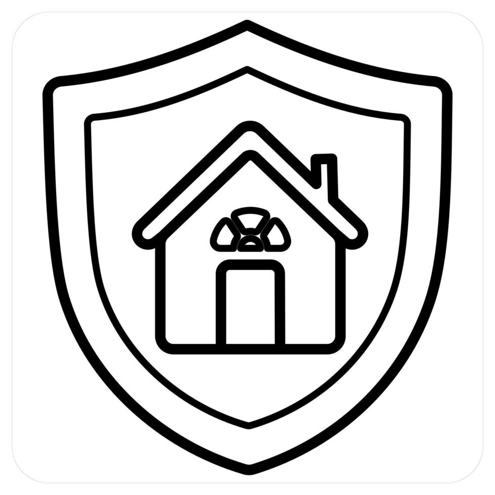 Property Insurance icon in black line color vector