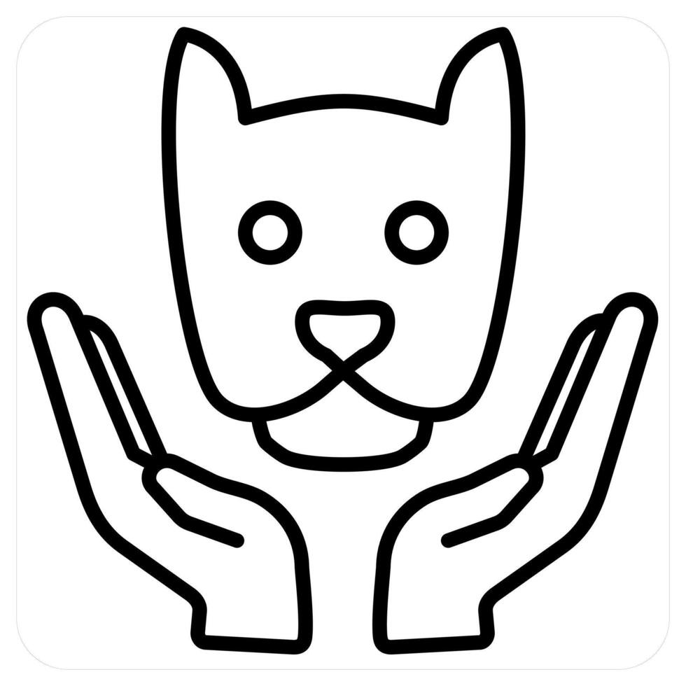 Animal Insurance icon concept in black line color vector