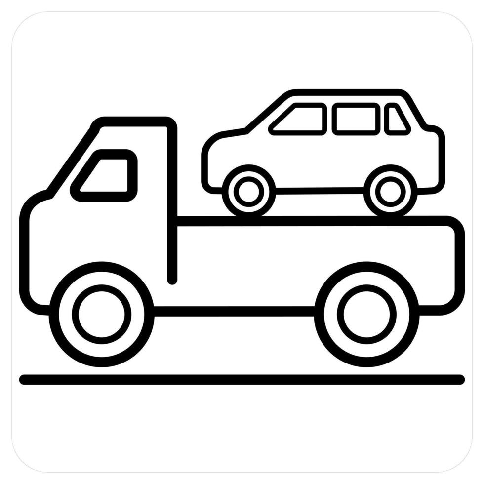 Towing Expenses icon concept in black line color vector